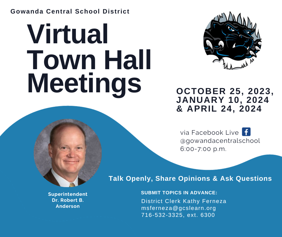 Virtual Town Hall Meetings set in October, January and April 