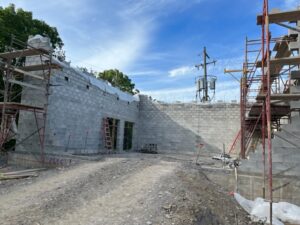 Built North and West block walls for the new chiller plant addition at elementary school the week of August 29-September 2, 2022.
