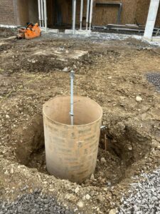 Formed flag pole concrete base at the elementary school the week of December 5-9, 2022.