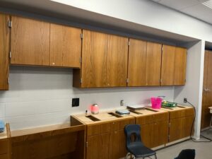 Installed upper cabinets at the elementary school the week of December 5-9, 2022.