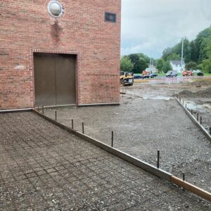 The sidewalk outside GHS before concrete is poured