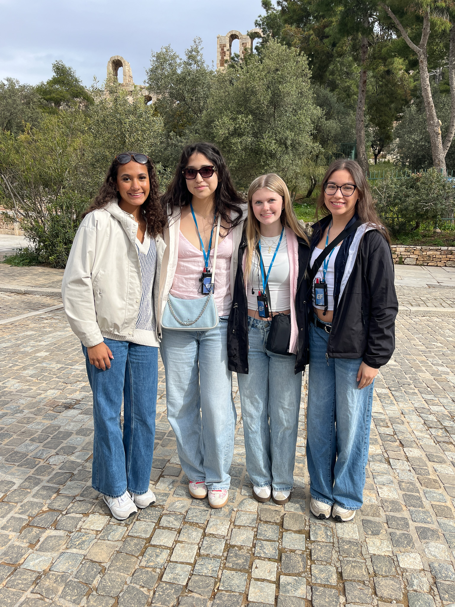 Group shot at the stadium where modern Olympics began.
