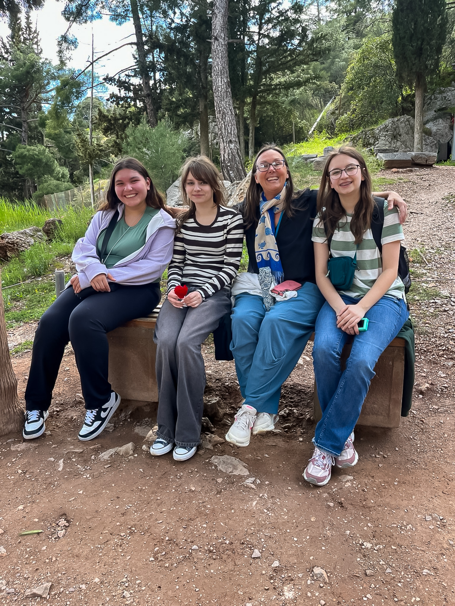 Students at the ancient stadium.