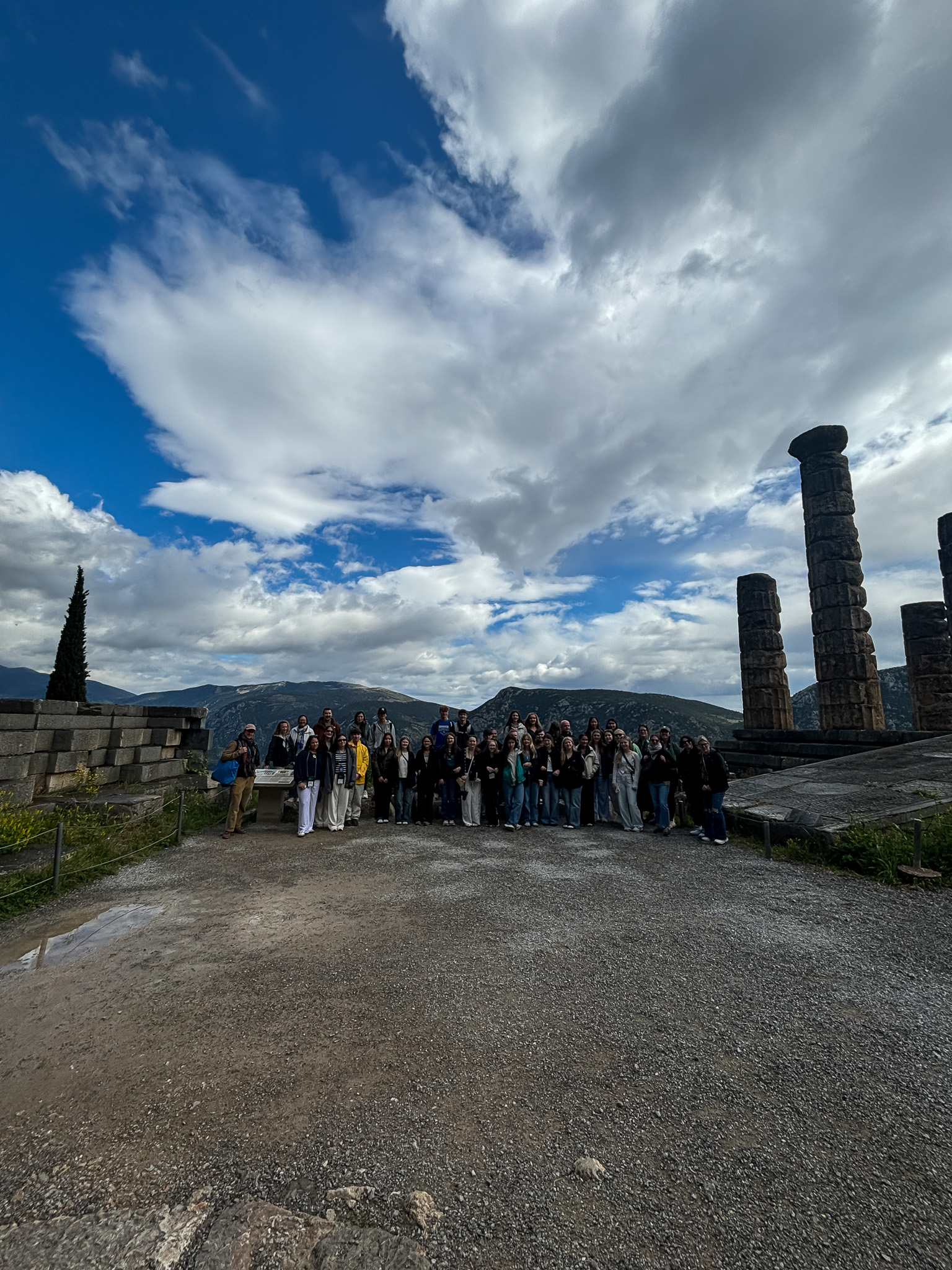 Students walking through the historical site.