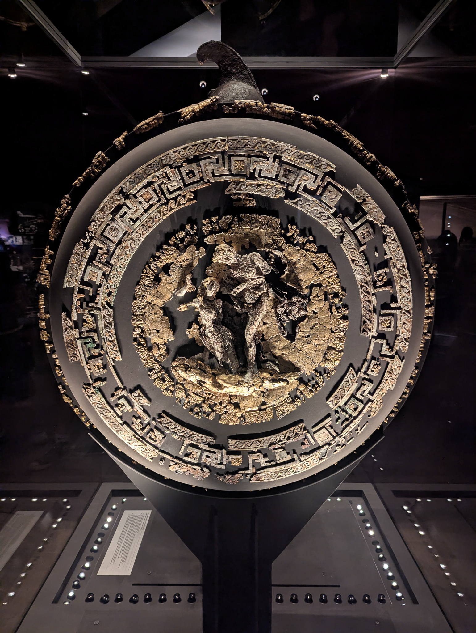 Golden artifacts display.