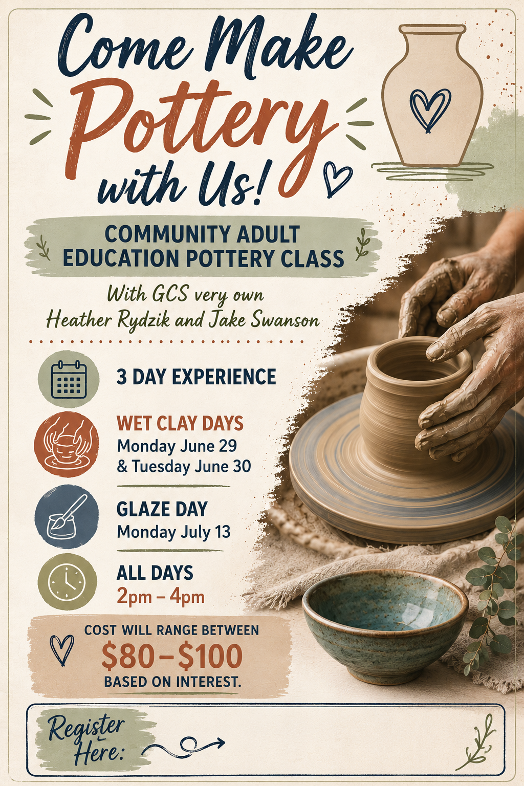 Community Adult Pottery Class