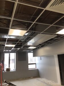 Installation of music room lighting the week of January 31 to February 4, 2022.