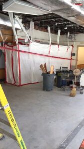 Asbestos abatement for the new art room the week of February 21-25, 2022.