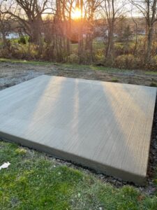 Placed concrete pad for shed at the elementary school the week of November 7-11, 2022.