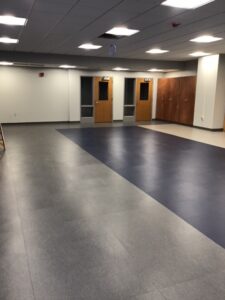 View of HS chorus room flooring