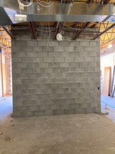 CMU block wall at GES August 2022