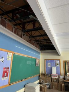 Completed ceiling demolition for new ductwork installation the week of May 9-13, 2022.