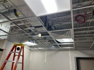 Continued working on light fixture installation the week of May 9-13, 2022.
